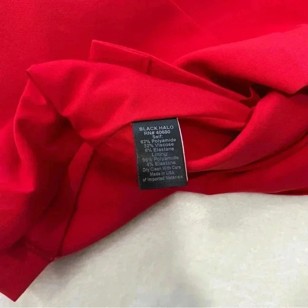 Black Halo Petal Sleeve Dress in Chic Red,‎ Size 8 - Picture 10 of 14